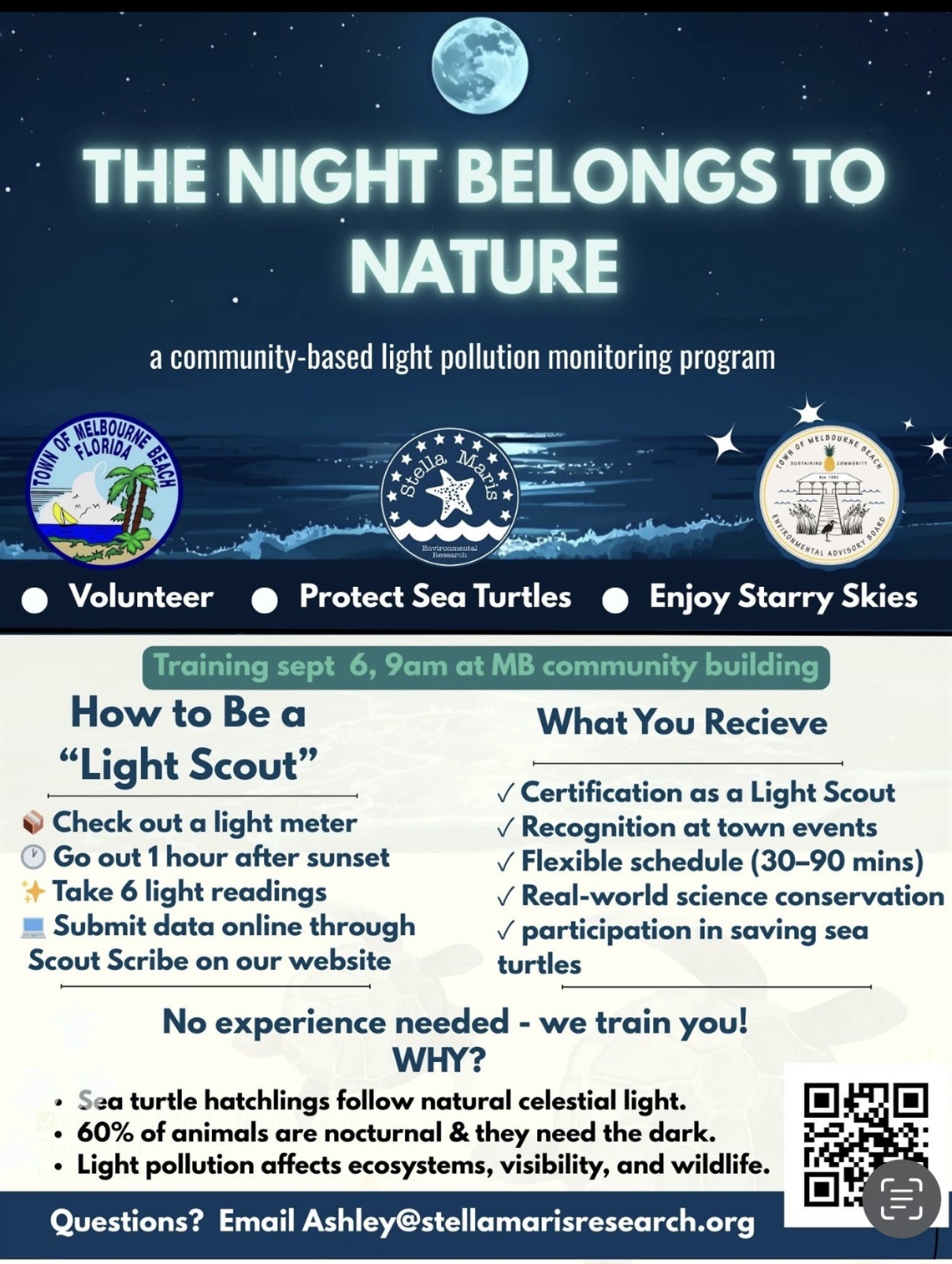 Sea Turtle Light Monitoring Training 9/6/2025, 9-10 AM