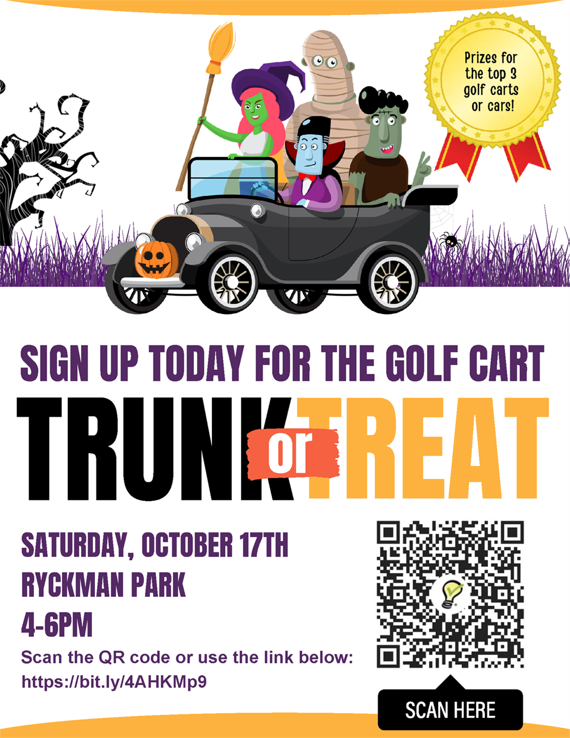 Trunk or Treat 10/17/2026 4-6 pm at Ryckman Park