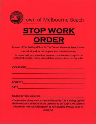 stop work order