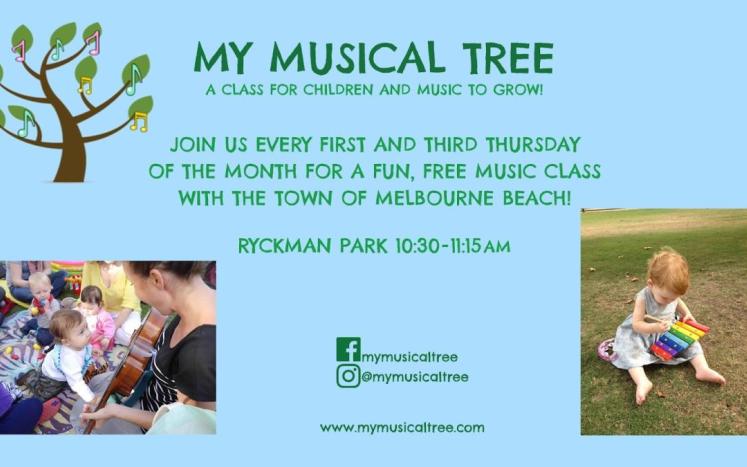 My Musical Tree - every first and third Thursday of the month at Ryckman Park from 10:30 to 11:15 AM.